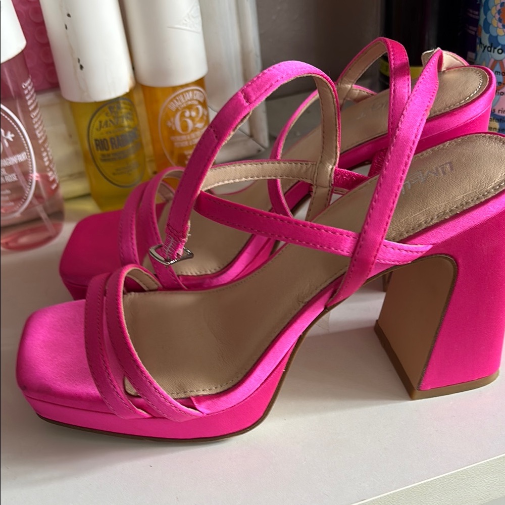 Limelight Pink Heels Modern Block Design